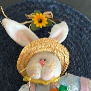 Easter Bunny with Straw Hat and Carrot